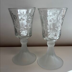 Indiana Glass The Last Supper Wine Glass Chalice Candle Holder Home Interiors